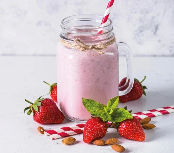 Erdbeer-Mandel-Drink (vegan)