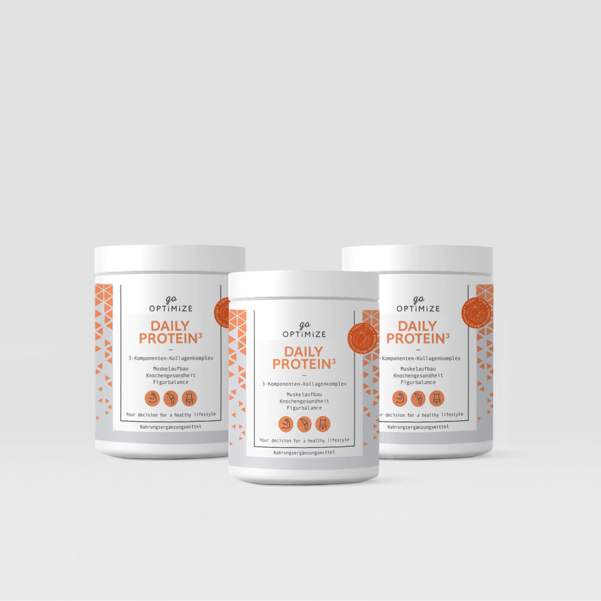 go-Optimize DAILY PROTEIN3 - Vorteilspaket Pfirsich-Orange